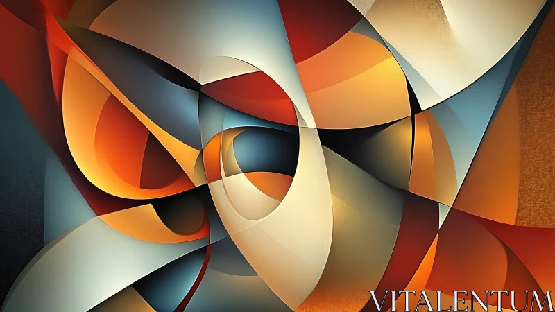 Curved geometric planes interlock in warm digital abstraction