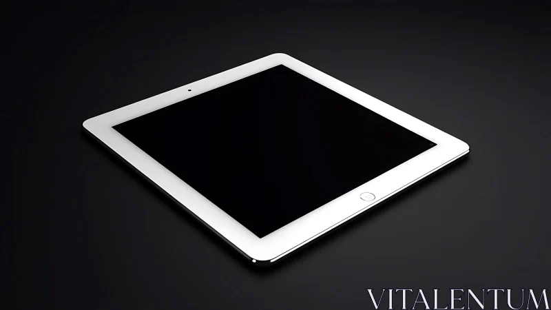 Luminous Tablet Portal: Minimalist Device Floats in Shadow.