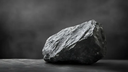Photorealistic basalt rock study with low-key studio lighting.