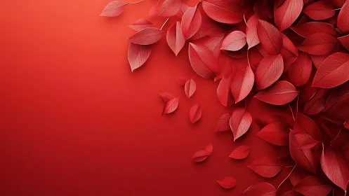 Monochrome red foliage cluster on gradient minimal backdrop.
