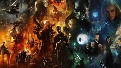 Dual-toned vigilante montage in fiery orange and teal haze