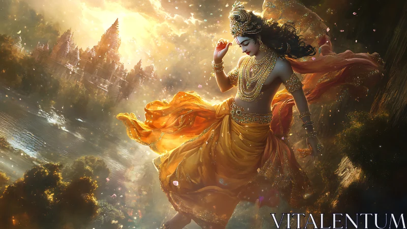 Divine dancer spins sunlight into rivers of molten gold