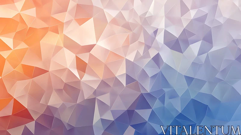 Prismatic dusk gradient made of folded crystal polygons.