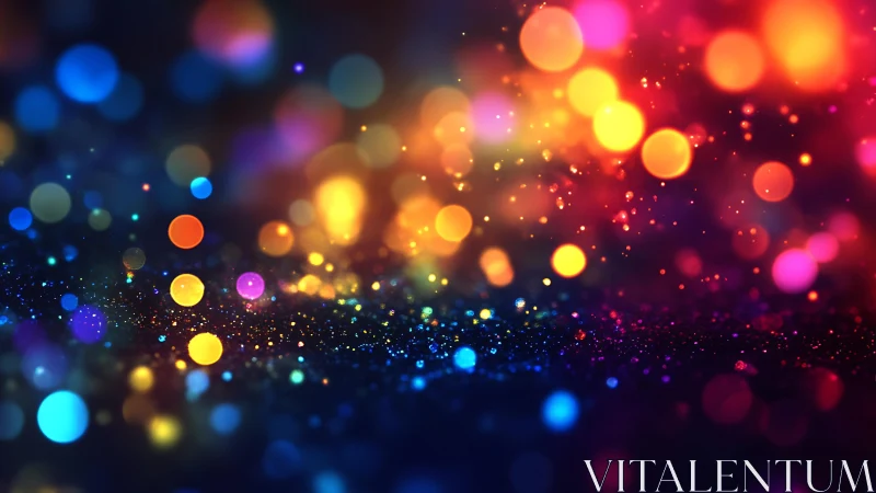 Vibrant bokeh lights in a colorful abstract digital background.