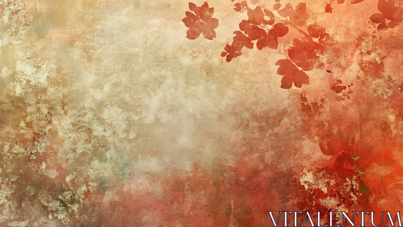 Vintage Floral Composition with Red Flowers.