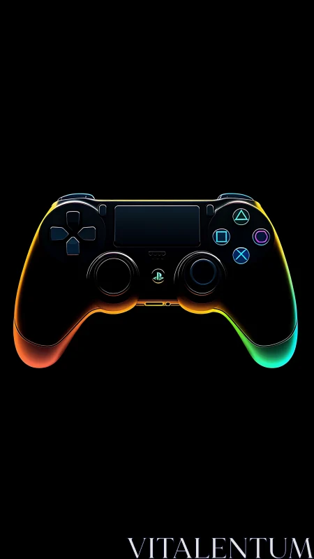 Neon-illuminated gaming controller rendered with gradient lighting effects