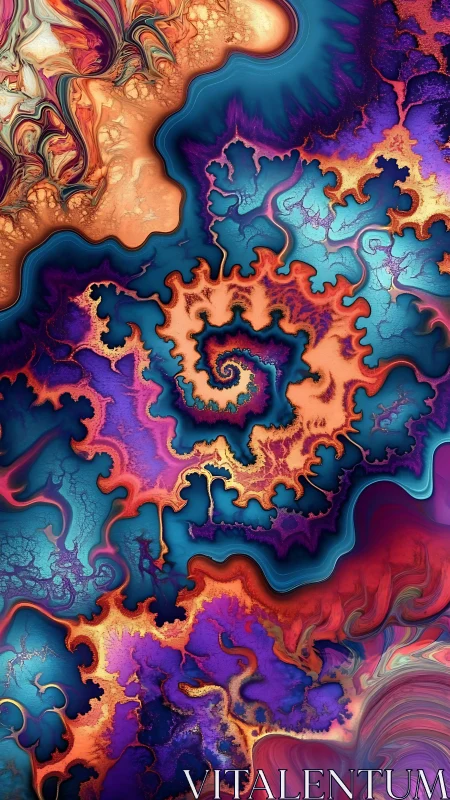 Vibrant fractal whirlpools ignite a neon cosmic seascape