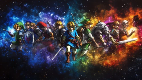 Many-faced hero sprints through galaxies of color and legend