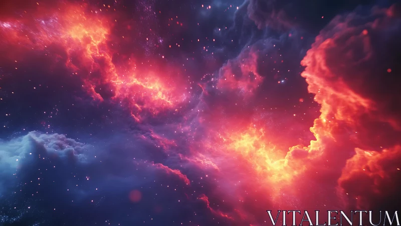 Radiant cosmic clouds glow gently in a dreamy night sky