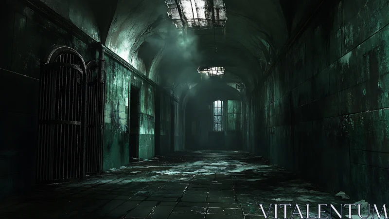 Haunting green corridor stretches into a quietly eerie distance