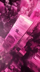 3D crystalline megastructure in luminous magenta depth field.