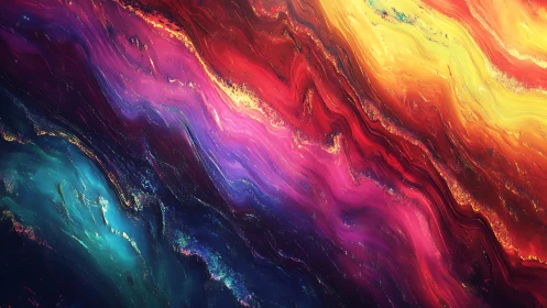 Cosmic fluid waves in multicolor abstract nebula flow.