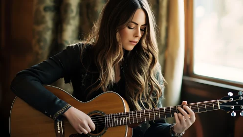 Soft morning chords spill from quiet hands and patient wood