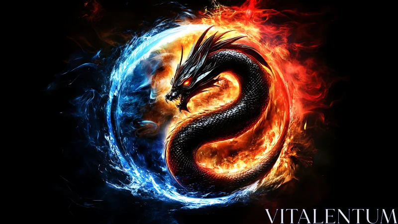 Inferno coil dragon crowns a blazing ring of ice and fire.