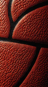 Macro close-up of basketball pebble-grain texture pattern.