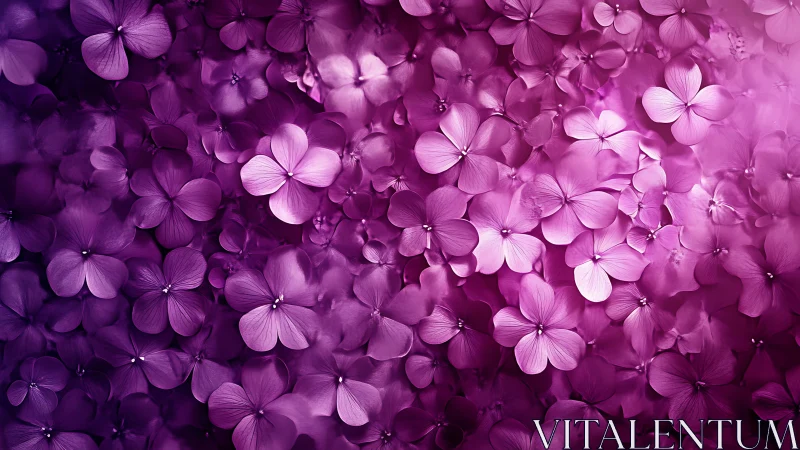 Purple Floral Cascade. Densely Clustered Blooms.