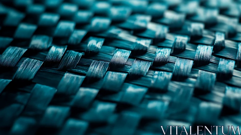 Teal woven fiber texture glows in shallow focus closeup.