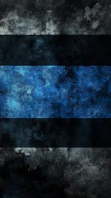 Textured blue stripe bands within distressed abstract field.