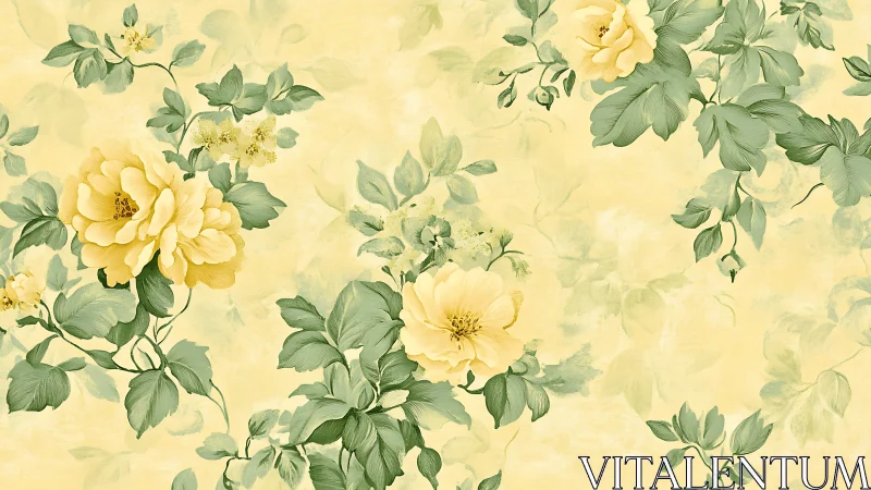 Yellow Roses Botanical Garden Design.