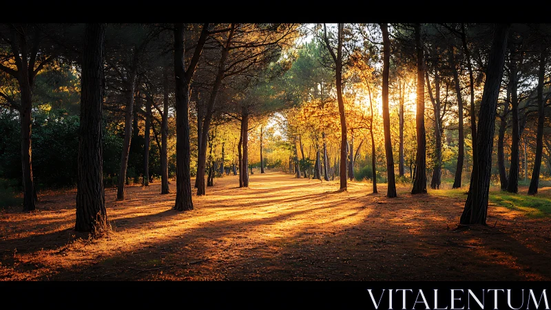 Golden Cathedral of Light: Where Autumn Whispers Through Ancient Timber.