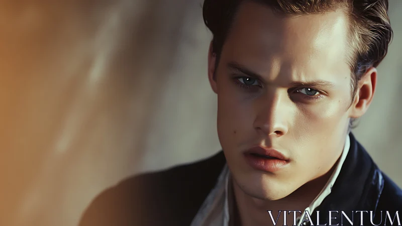 Cinematic close portrait with controlled bokeh and rim light.