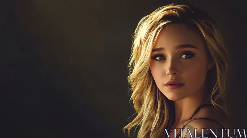 High-bit-depth portrait lighting on digitally rendered subject.