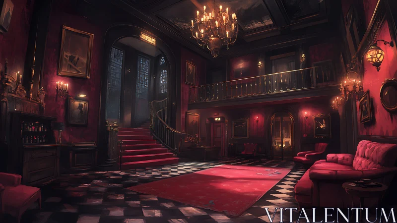 Gilded Midnight Lobby Where Red Velvet Keeps Secrets.