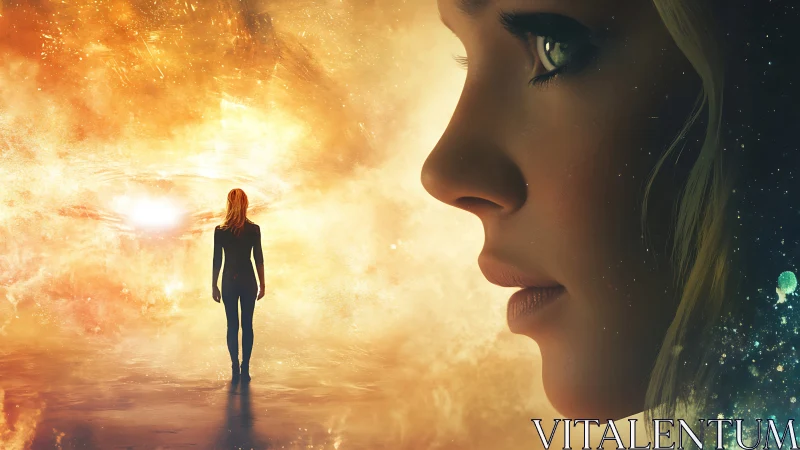 Inner cosmos watches as lone voyager walks into starlight