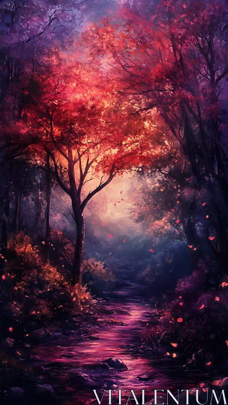 Incandescent Forest Path: Luminous Canopy Atmospheric Study