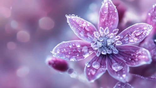 Jeweled petals dance in prismatic morning twilight