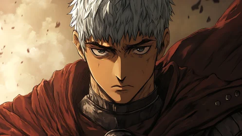 Storm-eyed warrior meets the rising battle with quiet resolve