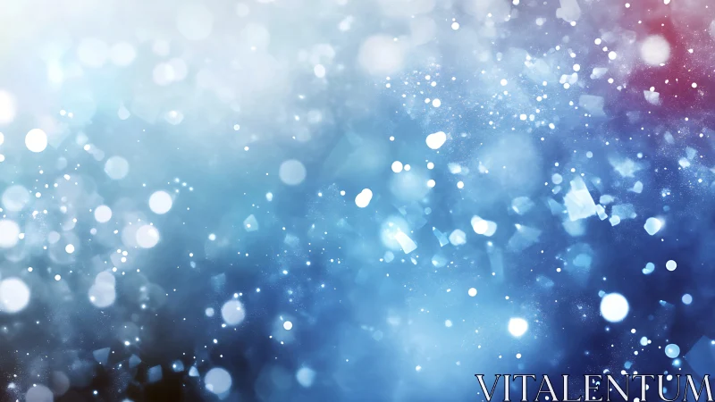 Blue bokeh light background shows scattered glowing particles
