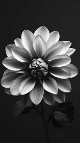Dahlia Study: Monochrome Layered Petals.