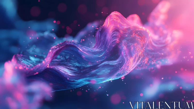 Vibrant Abstract Wave in Motion with Neon Colors and Light Effects.