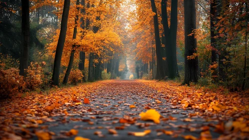 Golden Cathedral of Leaves: Where Trees Compose Autumn's Grand Finale