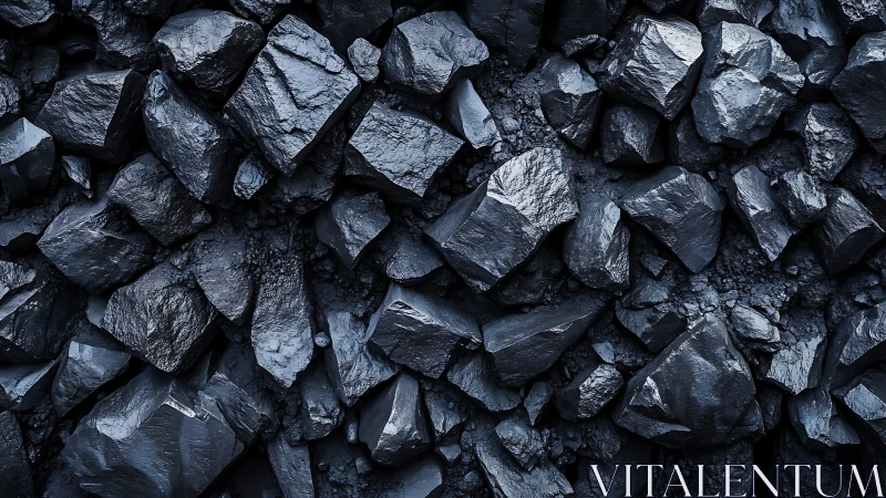 Close-up texture of dark angular rocks in dense arrangement.