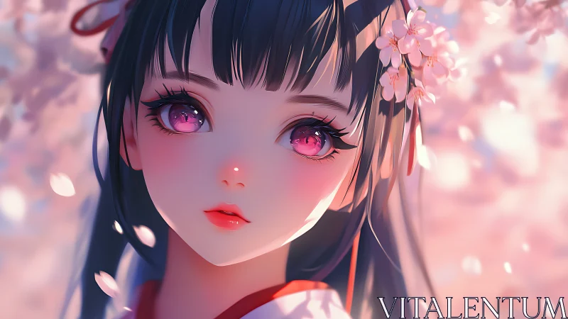 High-detail anime portrait under shallow depth with bokeh bloom