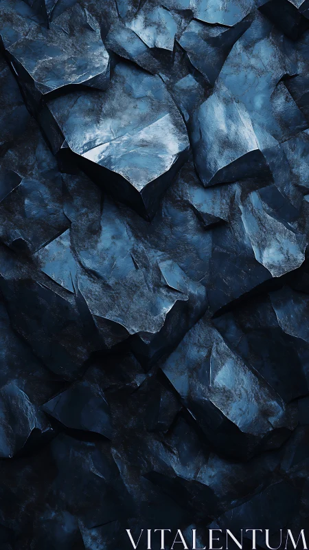 Midnight stone textures with cool shimmering highlights.