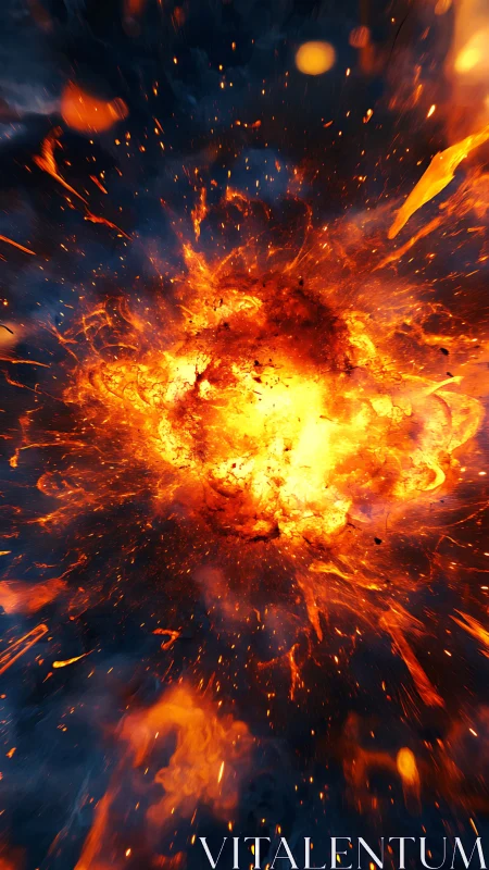 Explosive Fire Burst with Particle Effects.