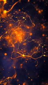 Glowing neural light trails pulse across a deep cosmic void