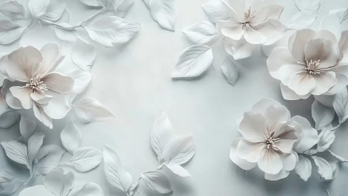 Soft Blooms in Monochrome: A Peaceful Floral Dream.