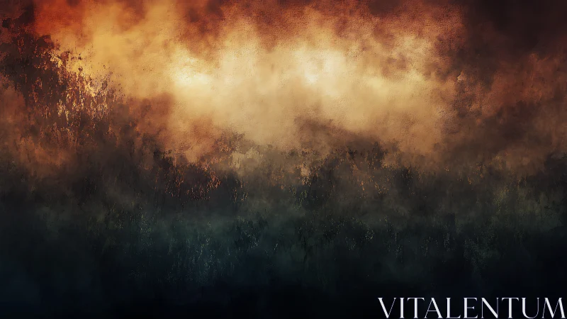 Atmospheric abstract landscape in layered digital painting.