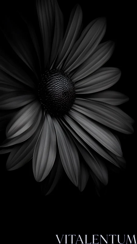 Monochrome Daisy Petals Radiating Quiet Grace and Beauty