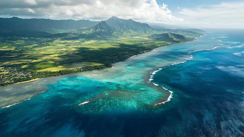 Kauai's Emerald Valleys Meet Azure Pacific Waters.
