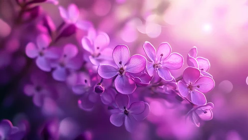 Phlox Flowers in Soft-Focus Macro Photography with Bokeh.