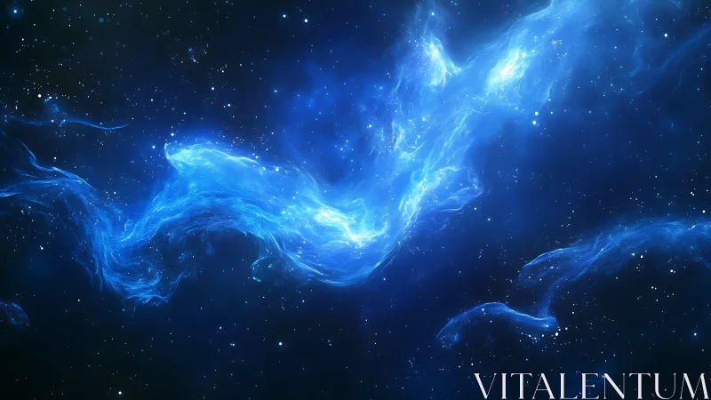 Stellar river of blue nebulae drifting through quiet night.