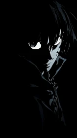 Anime character stands in deep shadow with partial lighting