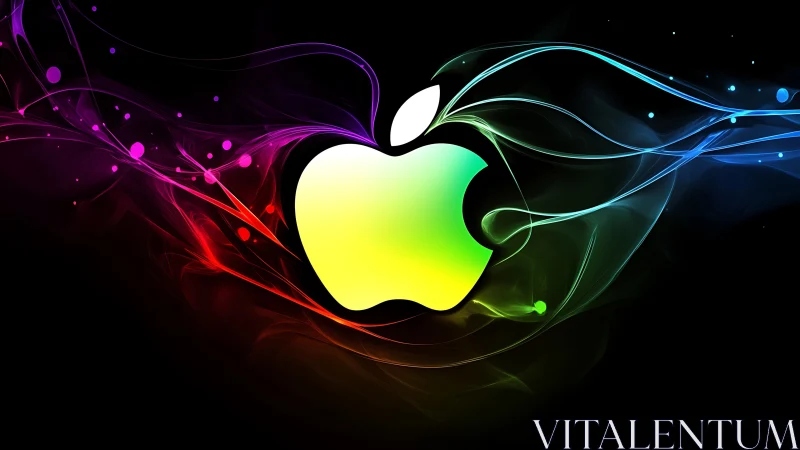 Neon gradient emblem with flowing chromatic energy trails.