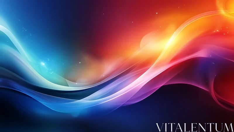 Chromatic energy waves in flowing abstract light field.