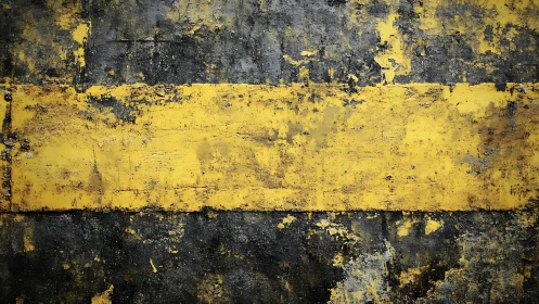 Weathered yellow stripe on dark textured industrial surface.